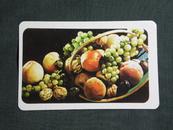 Kártyanaptár,ÁFÉSZ élelmiszer ABC áruházak,gyümölcs, 1979, (1)