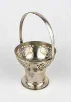 1Y070 Antik 800-as bécsi ezüst áttört kosár asztalközép 221 g