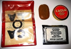 Régi ÁFÉSZ műbőr tokos - CAOLA mini termék tisztálkodó egységcsomag GYŰJTEMÉNYES EXTRÉM RITKA DARAB