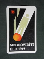 Kártyanaptár,Magyar Vöröskereszt,egészségmegelőzés,dohányzás,grafikai,1979, (1)