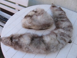 Ezüst róka gallér és sapka