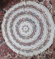 SZECESSZIÓS ART NOUVEAU VERT CSIPKE VERTCSIPKE KEREK TERÍTŐ ASZTALKÖZÉP MAGYAR KÉZIMUNKA