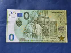 SZLOVÁKIA 0 MEMO EURO FERENC PÁPA! KASSA! RITKA EMLÉK PAPÍRPÉNZ! UNC!