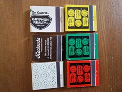 6 db retro , régi kanadai gyufa, gyufás doboz.
