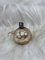 Retro  régi üveg karácsonyfadísz,teáskanna