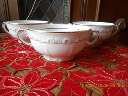 Zsolnay arany tollazott, nagyméretű leveses csésze