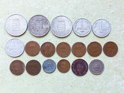 Magyarország 18 db Különböző Érme 1 2 10 20 Fillér 1 2 Pengő 1894-1944