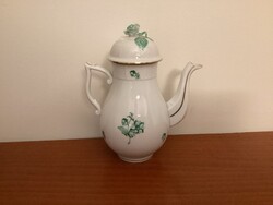 Herendi zöld virágos  kávéskanna