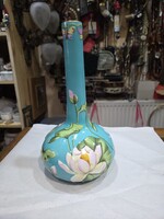 Herendi lótuszvirág és pillangó mintás porcelán váza