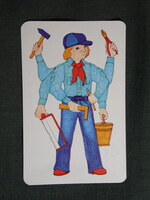 Kártyanaptár,Ezermester Úttörő boltok áruházak,Budapest,grafikai,1980, (1)