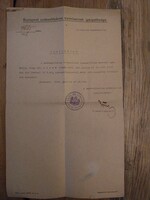 Munkáltatói igazolás 1918-ból, székesfővárosi vízművek által kiadott igazolás, papírrégiség