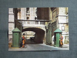 Képeslap,Olaszország,Róma,Vatikán,Arco delle Campane,Harangok íve,gárdista látkép,1970-