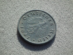 Németország, horogkeresztes birodalmi 10 Pfennig (Reichspfennig), 1941 A