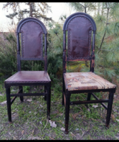 Art deco felújításra szoruló ,tömör tölgyfa székek 1920 -30