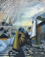 Buhály József (1945-): Ködös reggel - Szentendrei Művésztelep, 1980-as évek - Kokas Ignác tanítványa