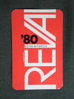 Kártyanaptár,Budapest,Révai nyomda,1980, (1)