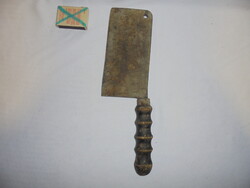 Antik, jelzett kovácsoltvas hentes bárd, húsvágó bárd