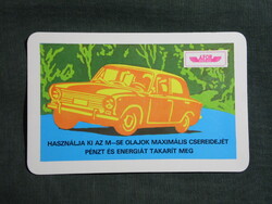 Kártyanaptár,ÁFOR benzinkutak,motorolaj,grafikai,Lada,Zsiguli autó,1980, (1)