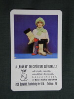 Kártyanaptár,BONY-KS cipőipari szövetkezet,Bonyhád,női modell, 1980, (1)