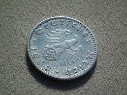 Németország, horogkeresztes birodalmi 50 Pfennig (Reichspfennig), 1939 A