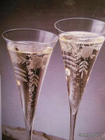 POHÁR - ÚJ - 2 db - 30 cm - KRISTÁLY - PEZSGŐS - KEHELY - 30 x 8 cm - DOBOZÁBAN  - KÉZI MUNKA