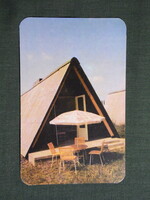 Kártyanaptár,Szarvas,Erzsébet liget,Camping,étterem, 1980, (1)