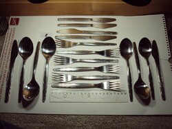 Retro evőeszköz készlet kanál, villa, kés Abs Rostere gyártó FICE beütés DDR-NDK kelet-német - 18 db