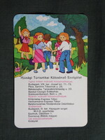 Kártyanaptár,Ezermester Úttörő boltok, grafikai rajzos, Budapest, természetjáró őrs,1980, (1)