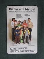 Kártyanaptár,Állami Biztosító,család modell,1980, (1)