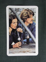 Kártyanaptár,PEPSI üdítőital,Budapest,ásványvíz jégipari vállalat,férfi,női modell,1980, (1)