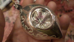 Retro , üveg karácsonyfadísz . 3 reflexes , sérülésmentes dísz . Kisebb kopás lehet rajta .