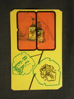 Kártyanaptár,Dió likőr,Kiskunhalas állami gazdaság,1980, (1)