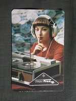 Kártyanaptár,Ferrovill vas műszaki vállalat,győr,Szombathely,Veszprém,magnó,női modell,1980, (1)