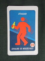 Kártyanaptár,Közlekedésbiztonsági tanács,balesetmegelőzés,grafikai,1980, (1)