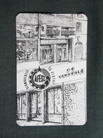 Kártyanaptár,Szombathely ÁFÉSZ,Skála Coop Gyöngyös áruház,T-Ő vendéglő,grafikai,1980, (1)