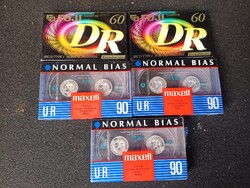 Maxell + Fuji Celofános  Magnó Kazetták - Egyben 5db