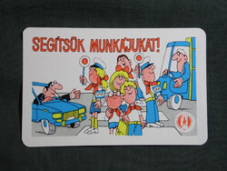 Kártyanaptár,Közlekedésbiztonsági tanács,balesetmegelőzés,grafikai,úttörő,1980, (1)