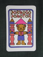 Kártyanaptár,Dörmögő Dömötör ifjúsági újság magazin,grafika,medve,1980, (1)