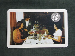 Kártyanaptár,Bükkvidéki vendéglátó vállalat,Miskolc,étterem,büfé,munkásszálló,1980, (1)