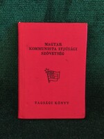 Eredeti KISZ tagsági könyv tagdíjbélyegekkel (1960-70')