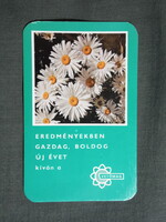 Kártyanaptár,Vetőmag vállalat,virág,1980, (1)