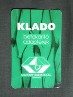 Kártyanaptár,Békéscsaba,Mezőgép,Klado betakarító adapterek,1980, (1)