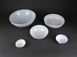 1Z221 Régi gyógyszertári porcelán tál patika edény bepárlócsésze csomag 5 darab