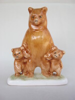 Bodrogkeresztúri kerámia maci mama két kis boccsal mackó család