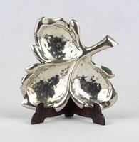 1Y365 Régi 800-as finomságú levél alakú ezüst hamutál 29 g