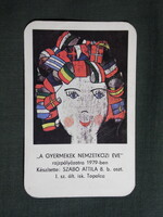 Kártyanaptár,Veszprém,MOKÉP,mozi,A gyermekek nemzetközi éve,grafikai,1980, (1)