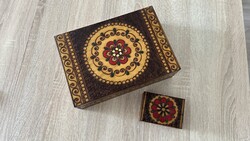 Kézzel faragott lengyel fa dobozok 2db