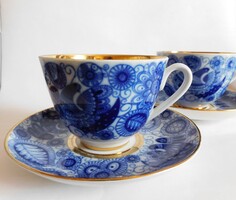 Lomonosov kék galambos teás szettek a szovjet érából - 2 darab