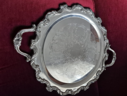 Ezüstözött kínáló tálca