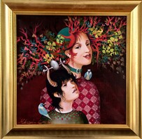 Kolozsvári Grandpierre Miklós "Csodálatos nővérem" festmény, ingyen posta